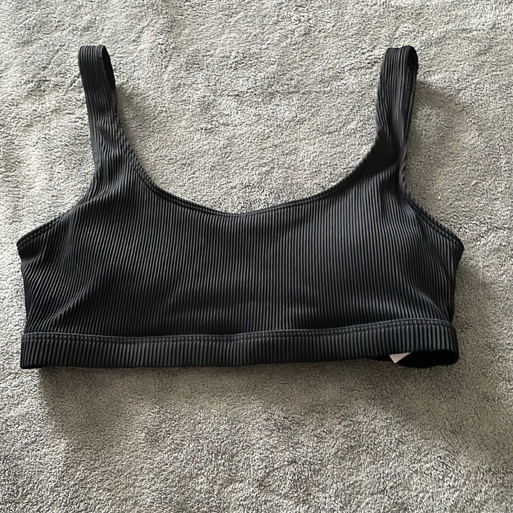 Black Scoop Neck Bikini Top